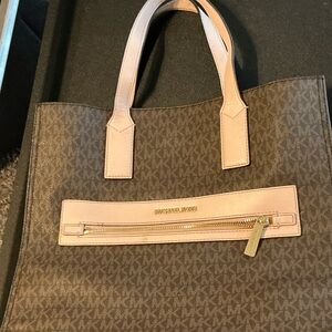 Michael Kors Brown and Pink Signature Tote